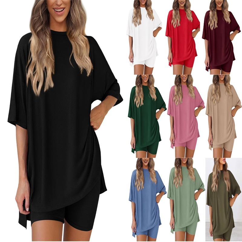 Cross-border Women's Apparel Wholesale 2-Piece Shorts Set /-Ready Factory-Direct Supply Women's