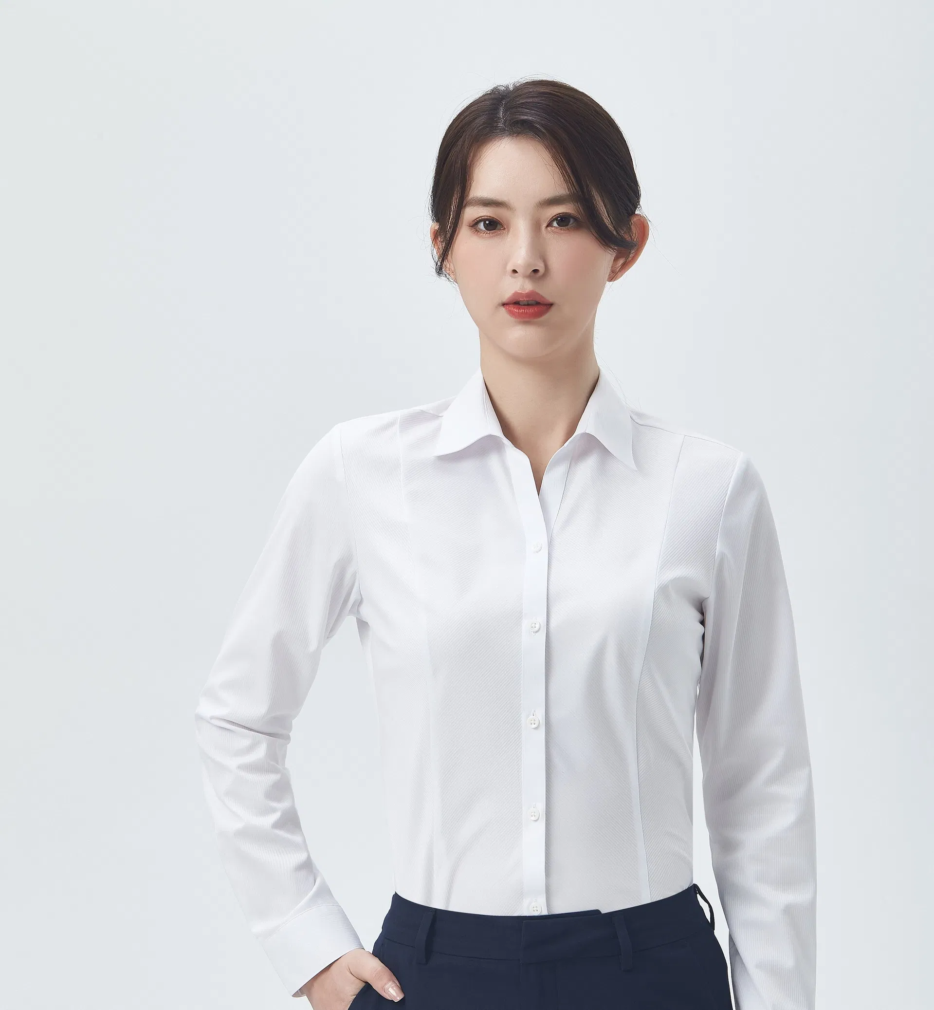Trendy Women's Comfortable Dress Shirt - Weave Fabric for Business Attire