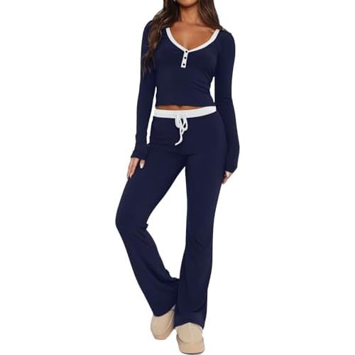 Wholesale Womens Pajama Set Long Sleeve Sexy Cotton Pajamas Button Down Knitted Lounge Wear Sleepwear Sexy Ladies Loungewear