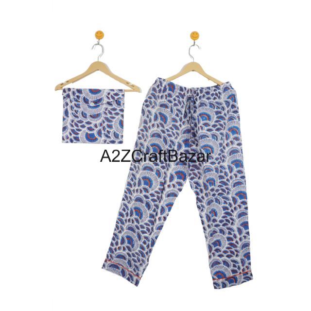 100% Pure Cotton Thermal Digital Printed Floral Women's Sleepwear Ethnic Night Pant Shirt Comfortable Pajama Suit
