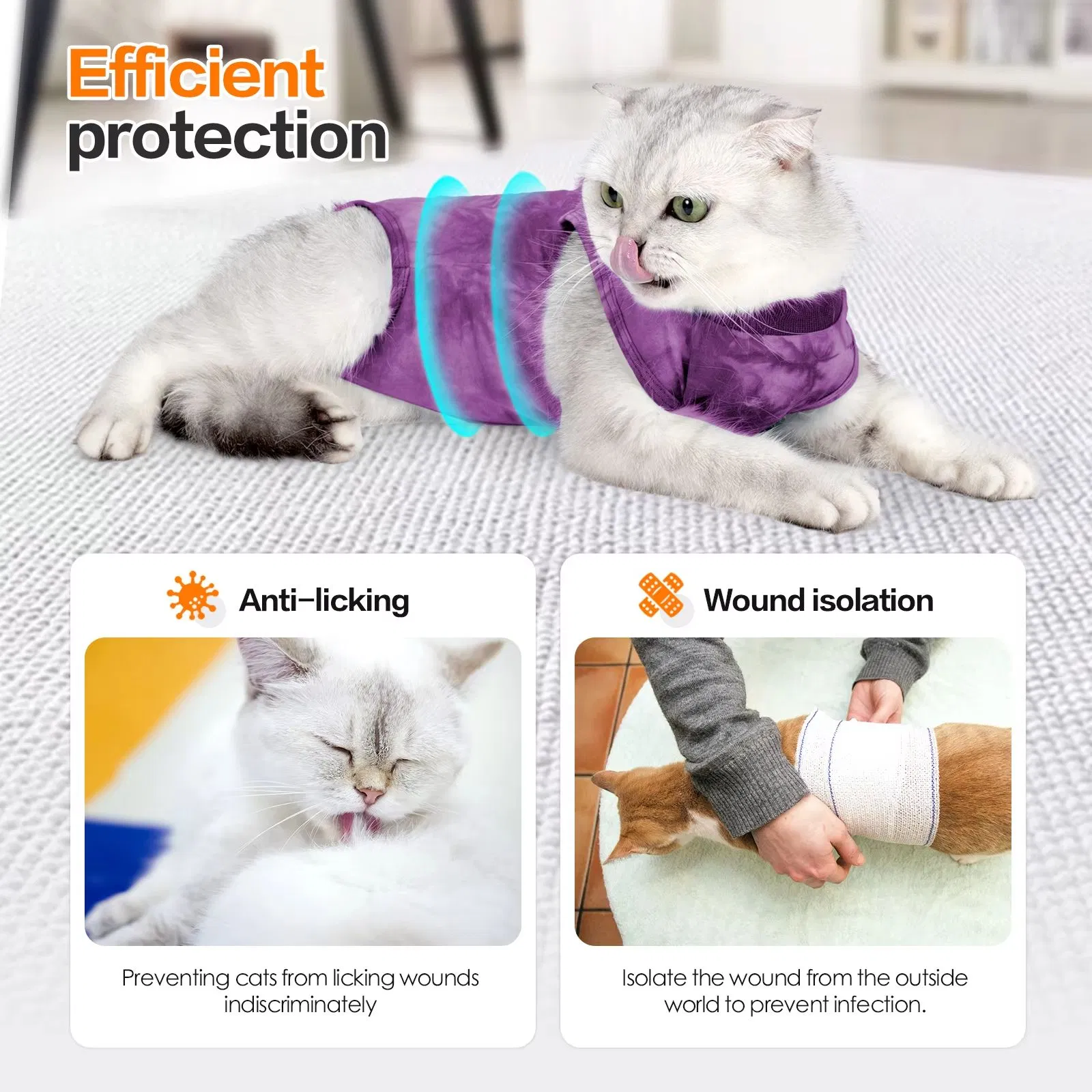 Soft Multi-Size Cat Clothing with Surgery Protection Pet Recovery Suit Cat Clothes