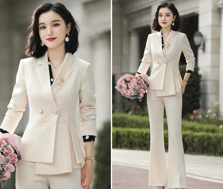 Factory Direct Sale Pure Colour 2024 Women′ S Suit/Low Price Wholesale Comfortable and Breathable Female Business Attire Made in China