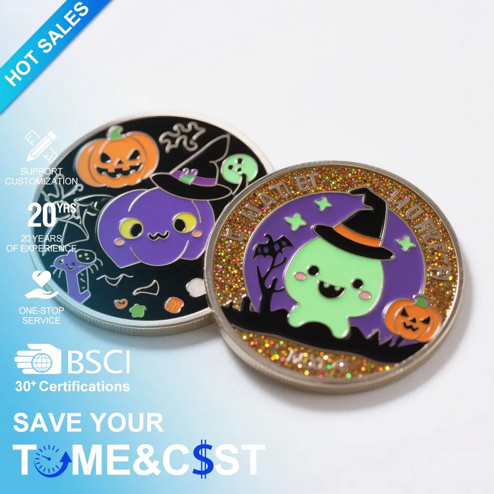 Metal Design Custom Challenge Coin Modern Fashion Halloween Cartoon Coin Zinc Alloy Copper Metal Collection Souvenir Coins