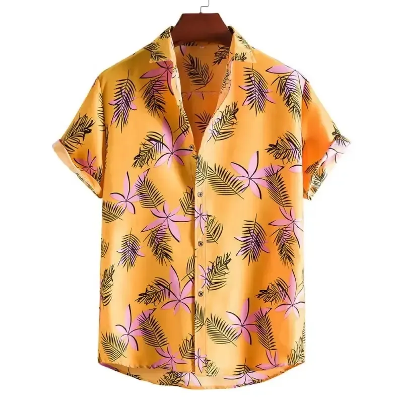 Wholesale Fashion Printed Shirt Mens Summer Aloha Beach Wear Resort Polyester Hawaiian Shirts for Men
