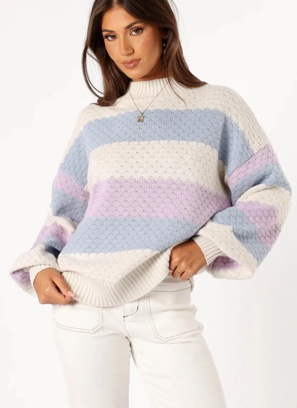 Multi Stripe Knit Sweater for Women