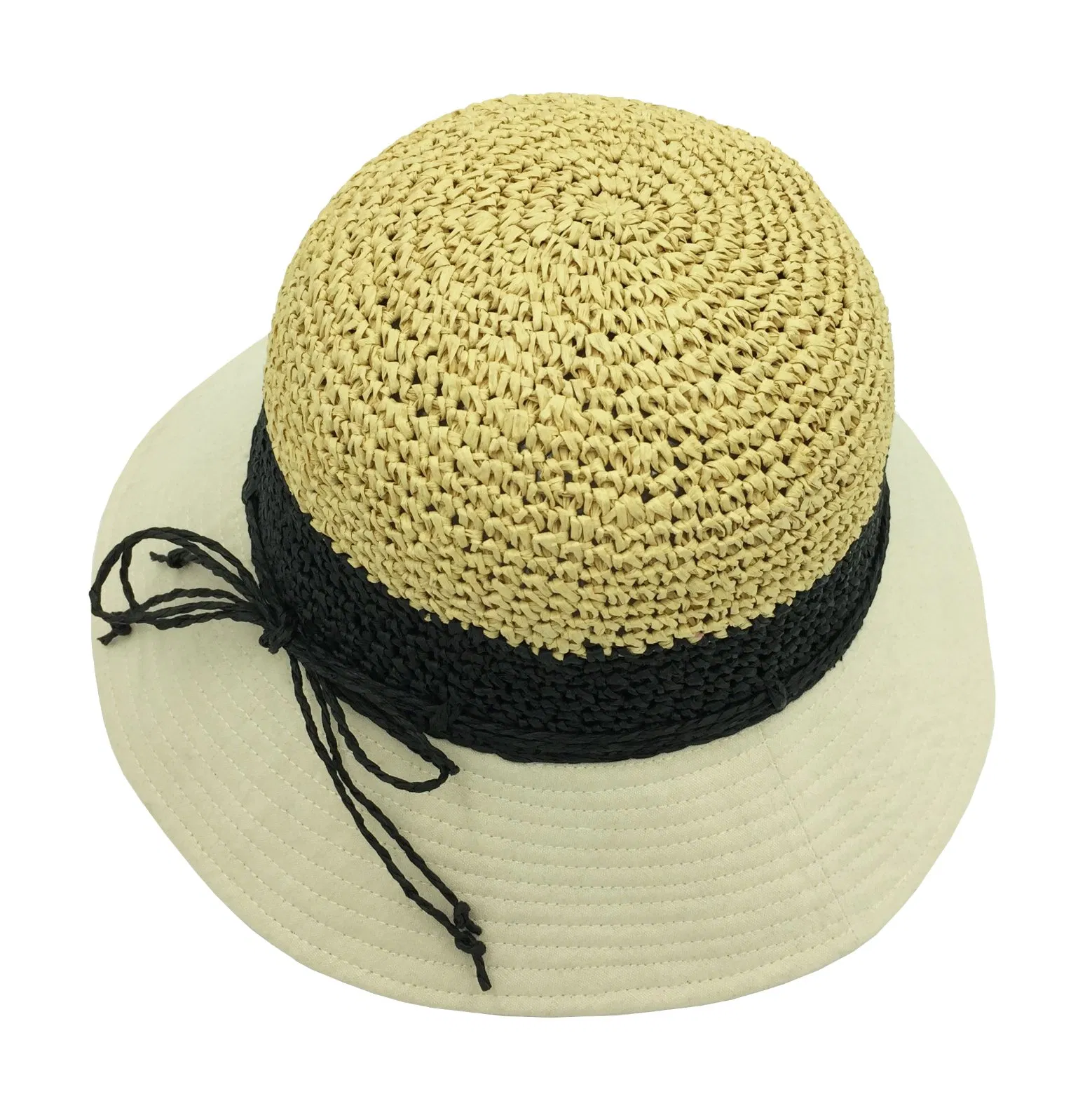Women's Handmade Raffia Woven Bucket Hat Elegant Summer Straw Sun Hat for Resort and Vacation Wear