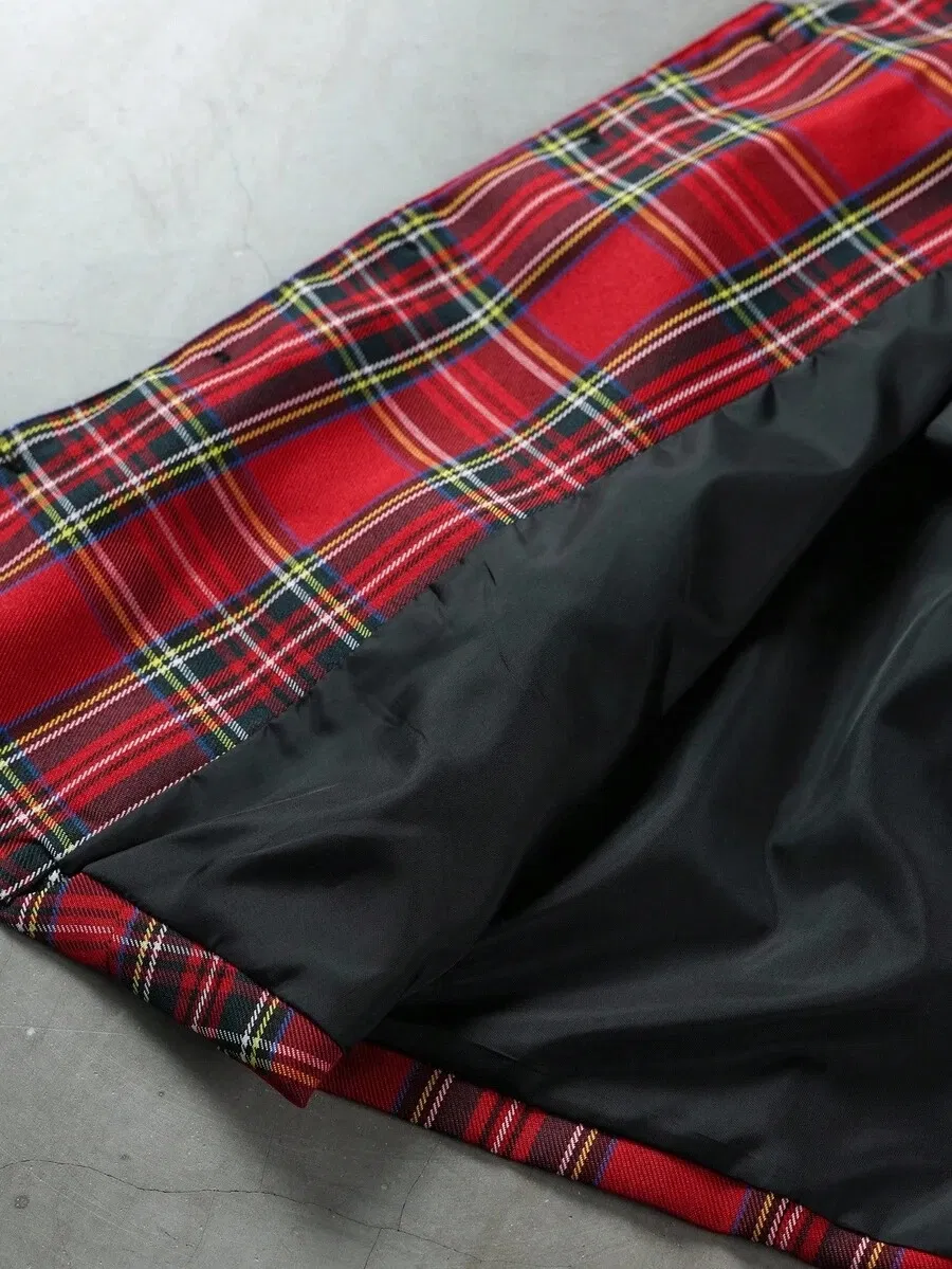 Red Plaid Mens Vest back details