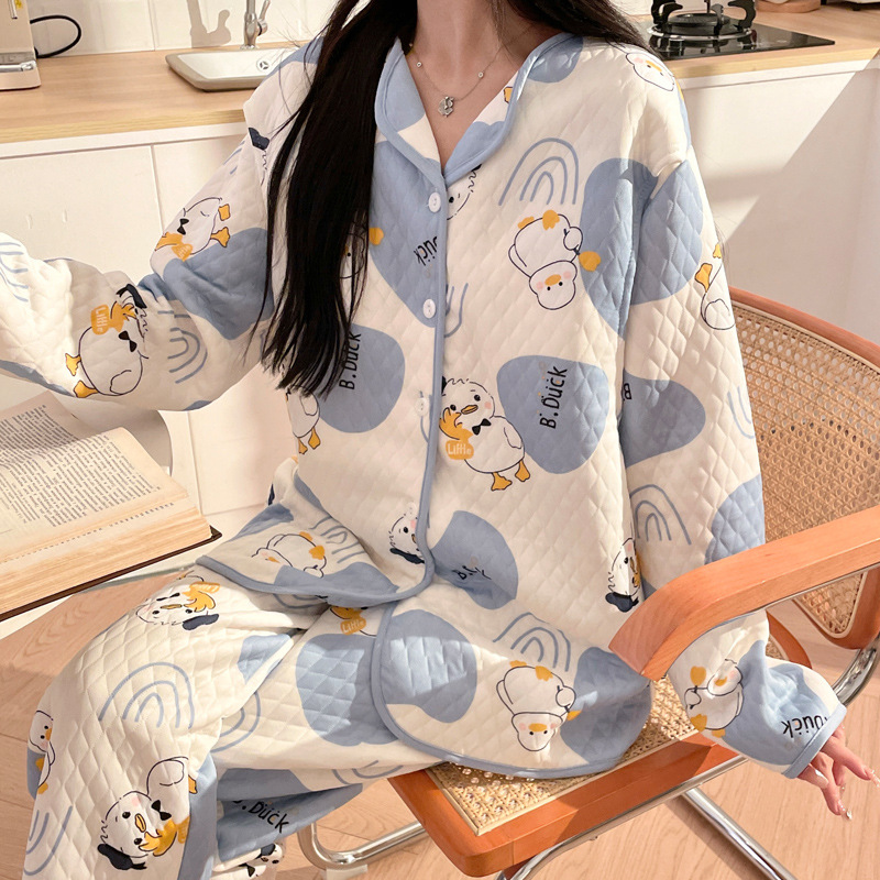Wholesale High Quality Autumn Winter Air Cotton Postpartum Maternity Pajamas Comfortable Loose Thick Breastfeeding Home Wear