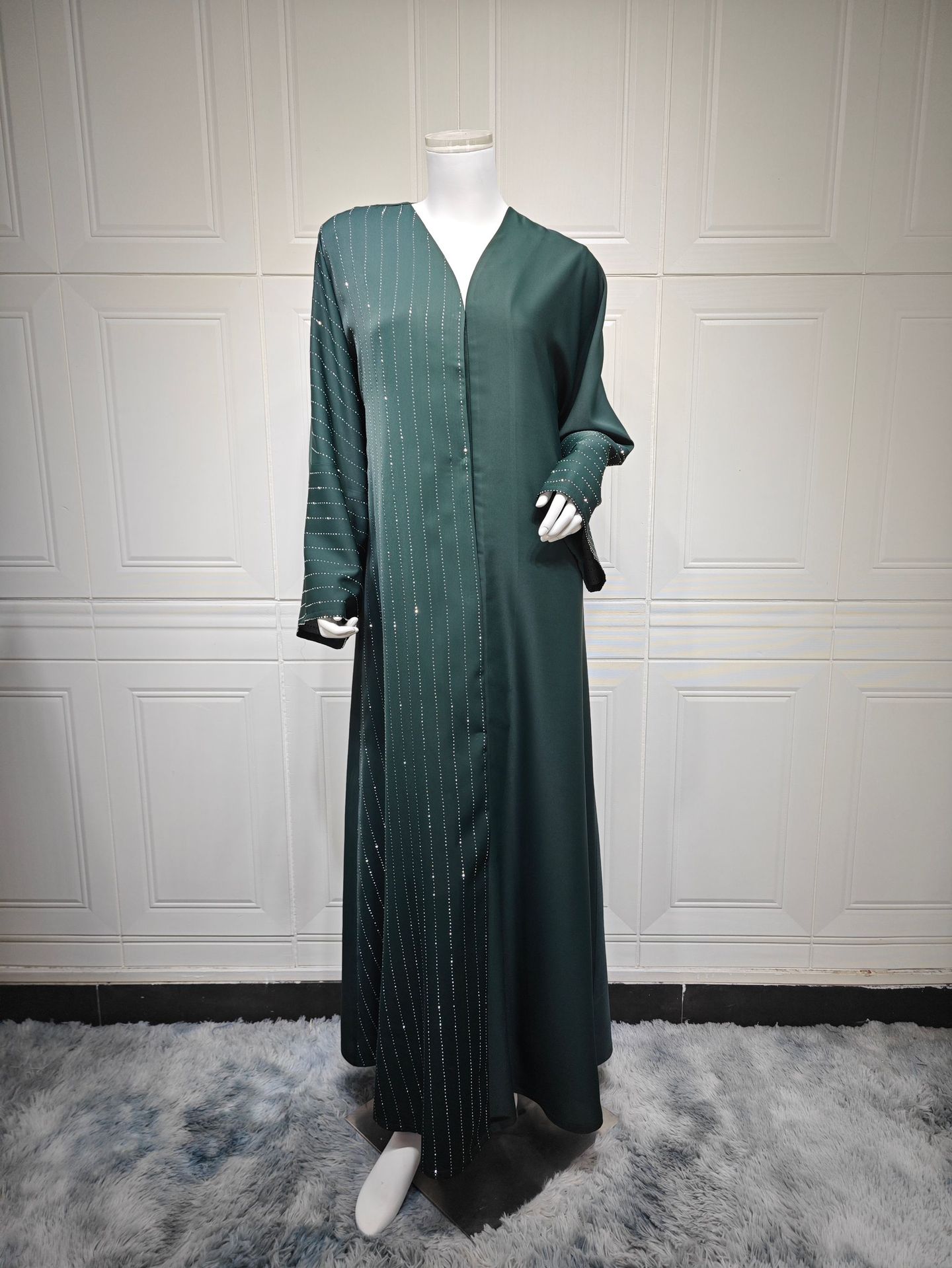 2026 New Arrivals Abaya Women's Muslim Dress Luxury Modest Islamic Clothes Abaya Robe Rhinestone Diamond Crystal Bling