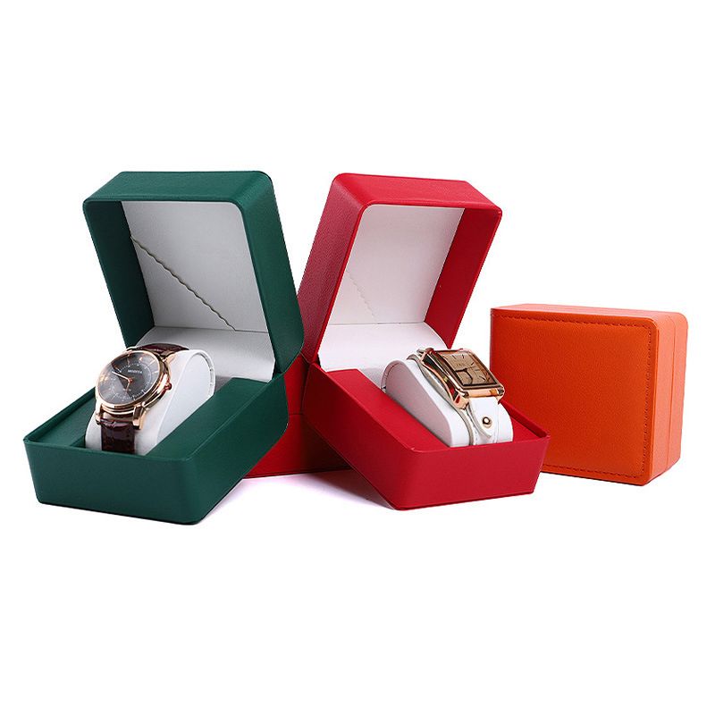 Wholesale High-End Flip Fashion PU Leather Velvet Jewelry Storage Watch Packaging Collection Packing Watch Boxes