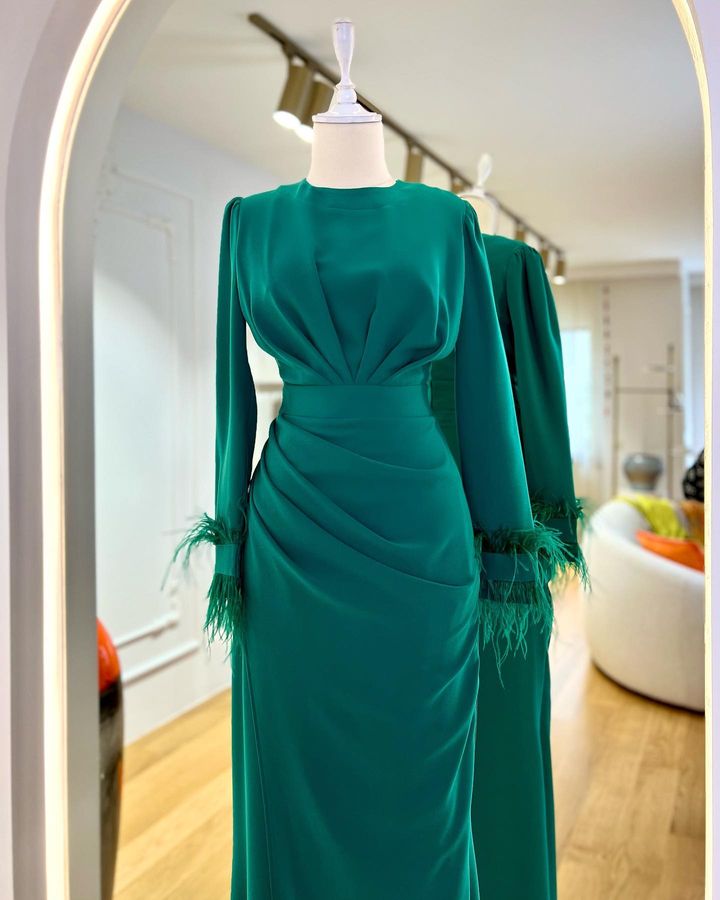 Spring Dubai Modest Wear Women Solid Color Fashionable Long Muslim Maxi Dress