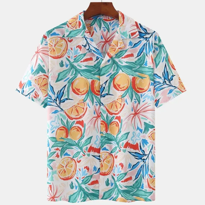 Wholesale Fashion Printed Shirt Mens Summer Aloha Beach Wear Resort Polyester Hawaiian Shirts for Men