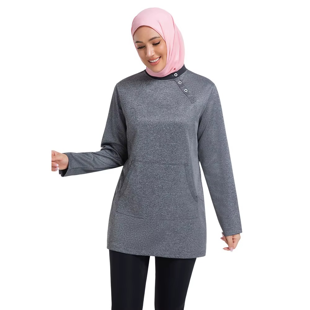 Islamic girls long gym shirt detail