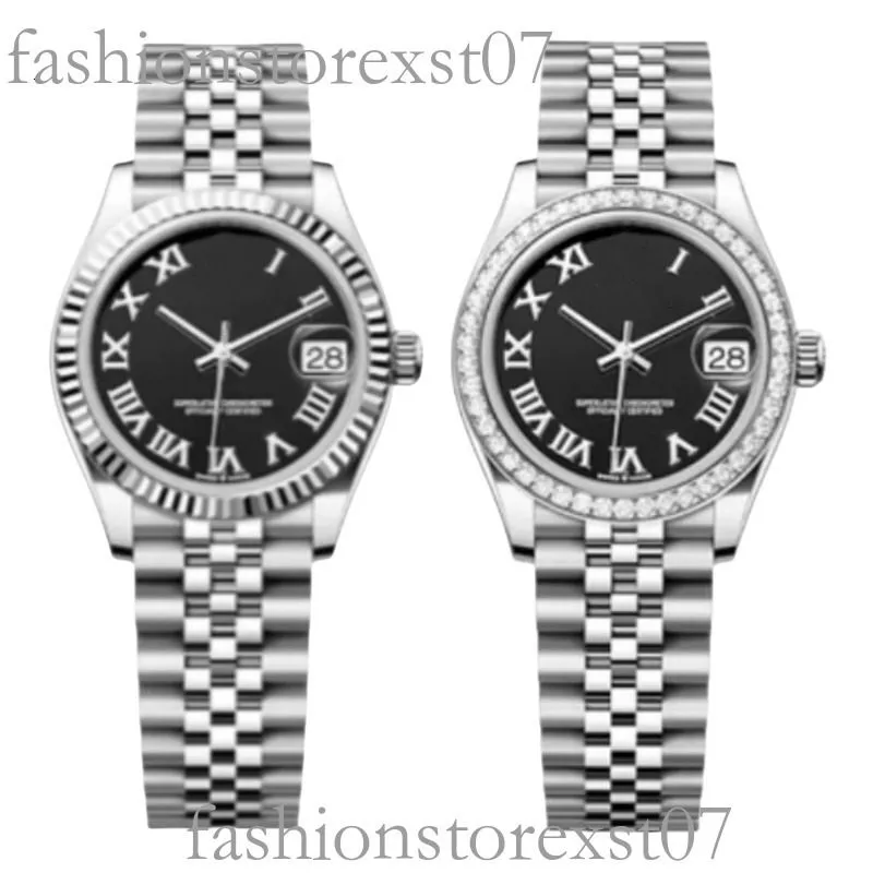 Moissanite Watch High Quality Fashion Womens Mens Watch Mechanical Automatic 31mm Dia Bezel Sapphire Pink Ladies Watches Designer Ss Steel Strap Wristwatches