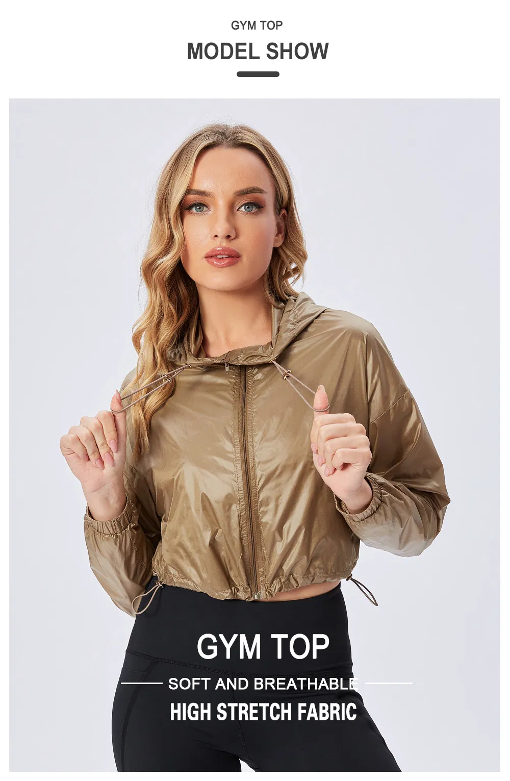 Wholesale Custom Street Wear High Quality Fitness Apparel Women Jacket