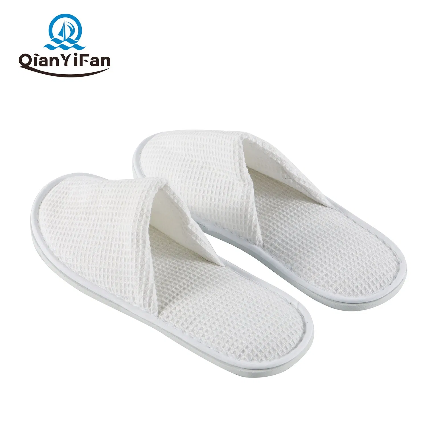 Hotel Environmentally Friendly EVA Sole Waffle Fabric Disposable Slippers Non-Slip Wear-Resistant Can Be Used for Hotel Travel Resort SPA.