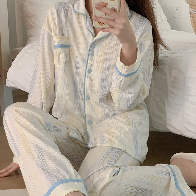 2024 Cute New Design Women Pajamas Set Cotton Sleeping Nightgown Soft Pj Sets Long Suppliers Factory Women's Sleepwear