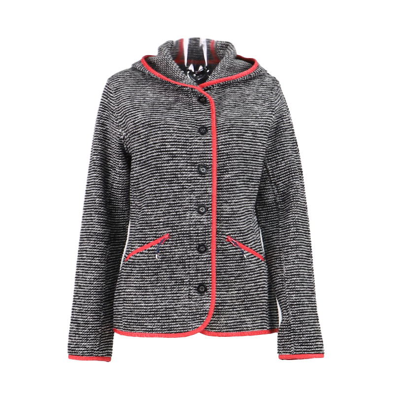 Sustainable Breathable Hooded Fleece Jacket with Zipper Closure for Women