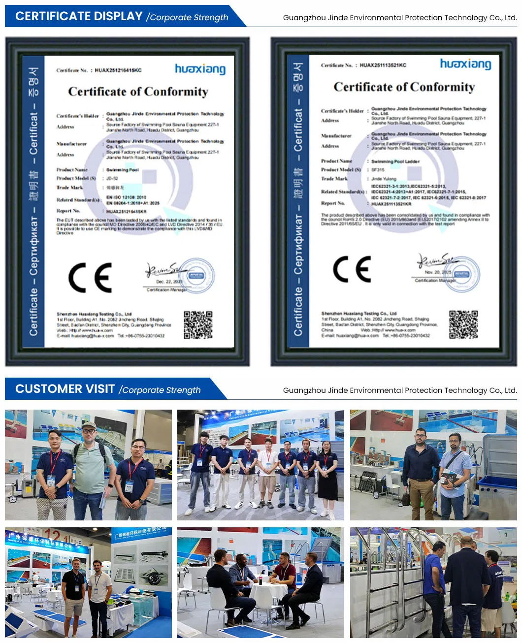 Wear Resistant Stainless-Steel Custom Steel Pool Ladder for Resorts