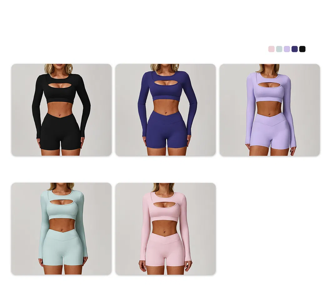 Super Quality Custom Logo Gym Fitness Set Shirt Sportswear Activewear for Women