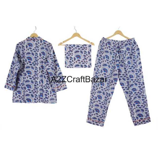 100% Pure Cotton Thermal Digital Printed Floral Women's Sleepwear Ethnic Night Pant Shirt Comfortable Pajama Suit