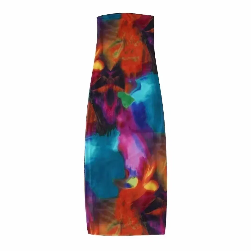 Mesh Printed Dress Detail Back