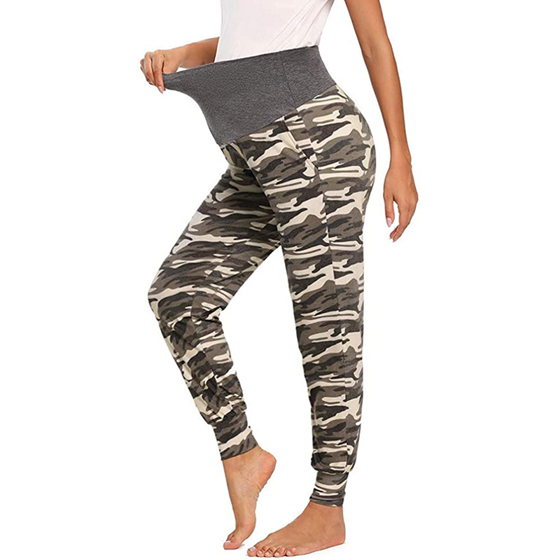 Casual Pregnancy Clothing Pregnant Women's Outfits Waist Pants with Pocket Stretch Belly Trousers Maternity Pants Dress