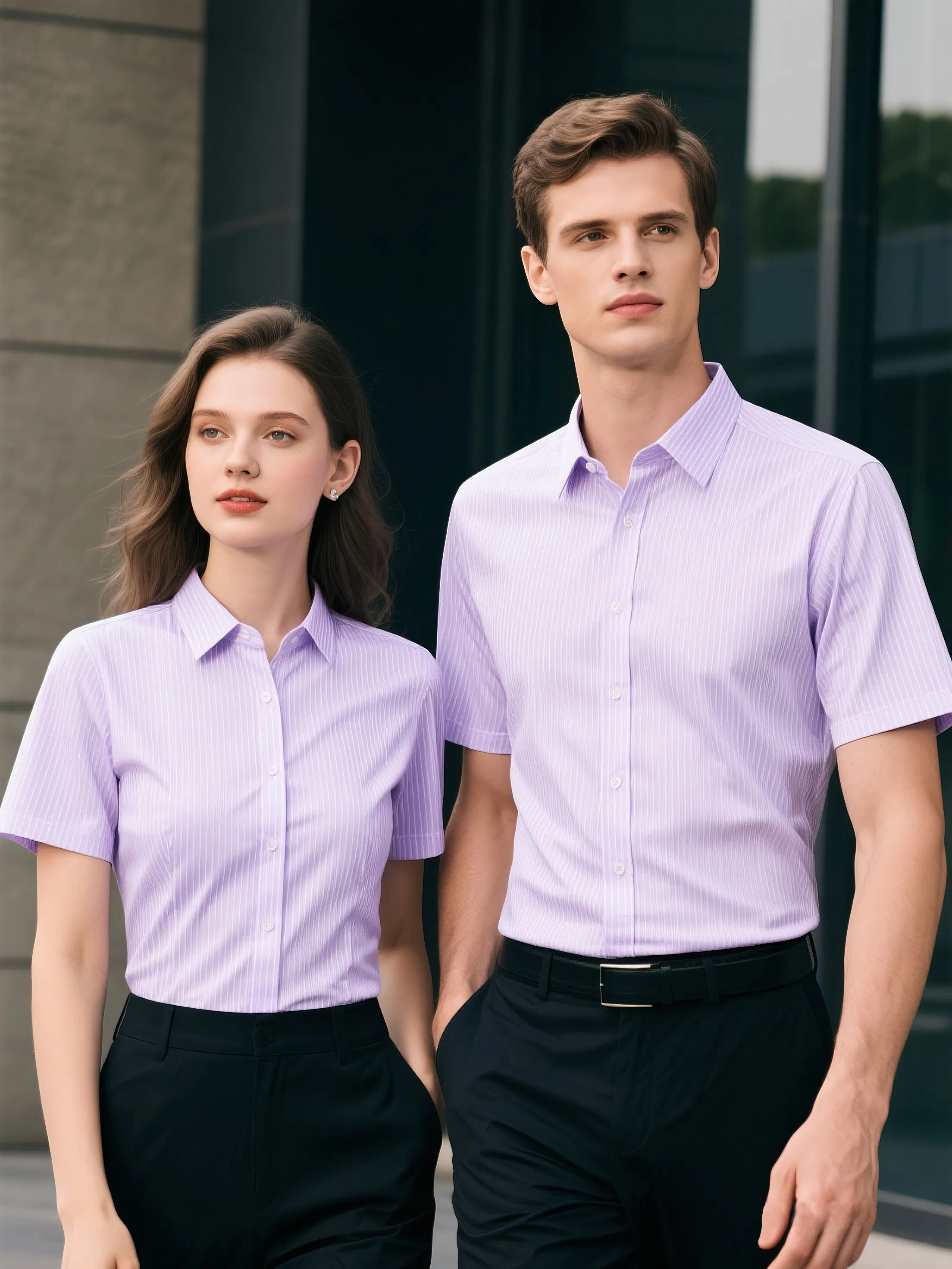 Men and Women's Business Shirts for Office Attire Clothing - Original Brands with film Fit Weave Fabrics