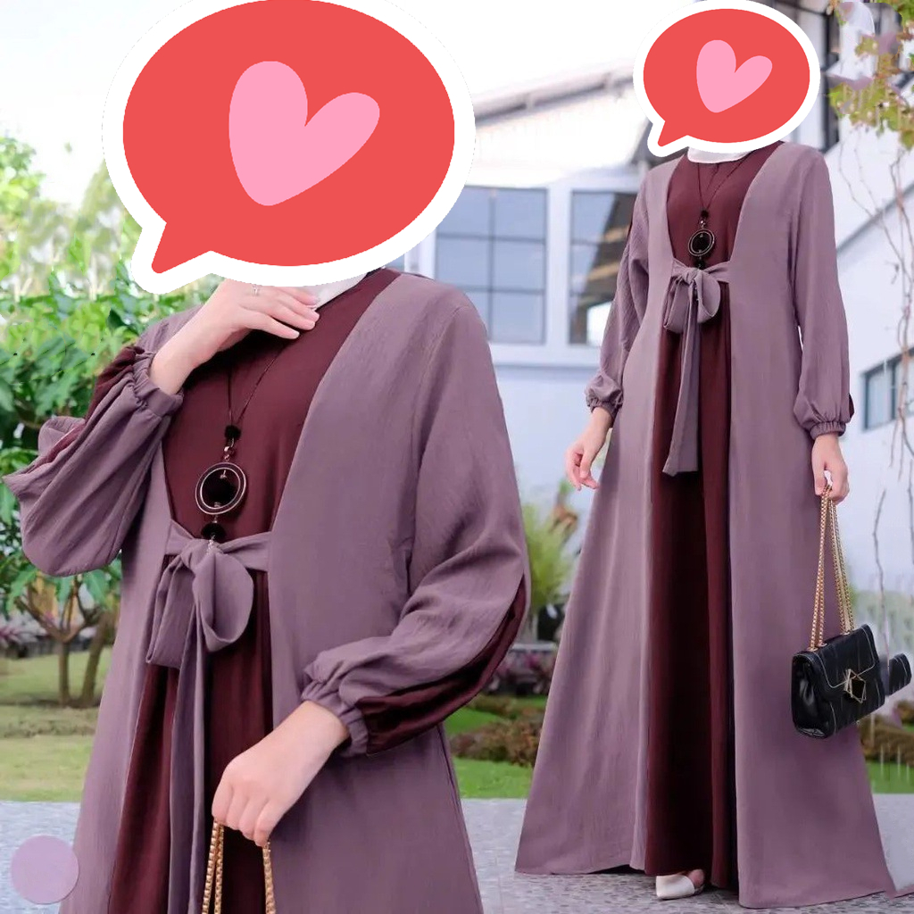New Arrival Fashionable Middle East Muslim Dress Women'S Arab Color Mixing Muslim Abaya