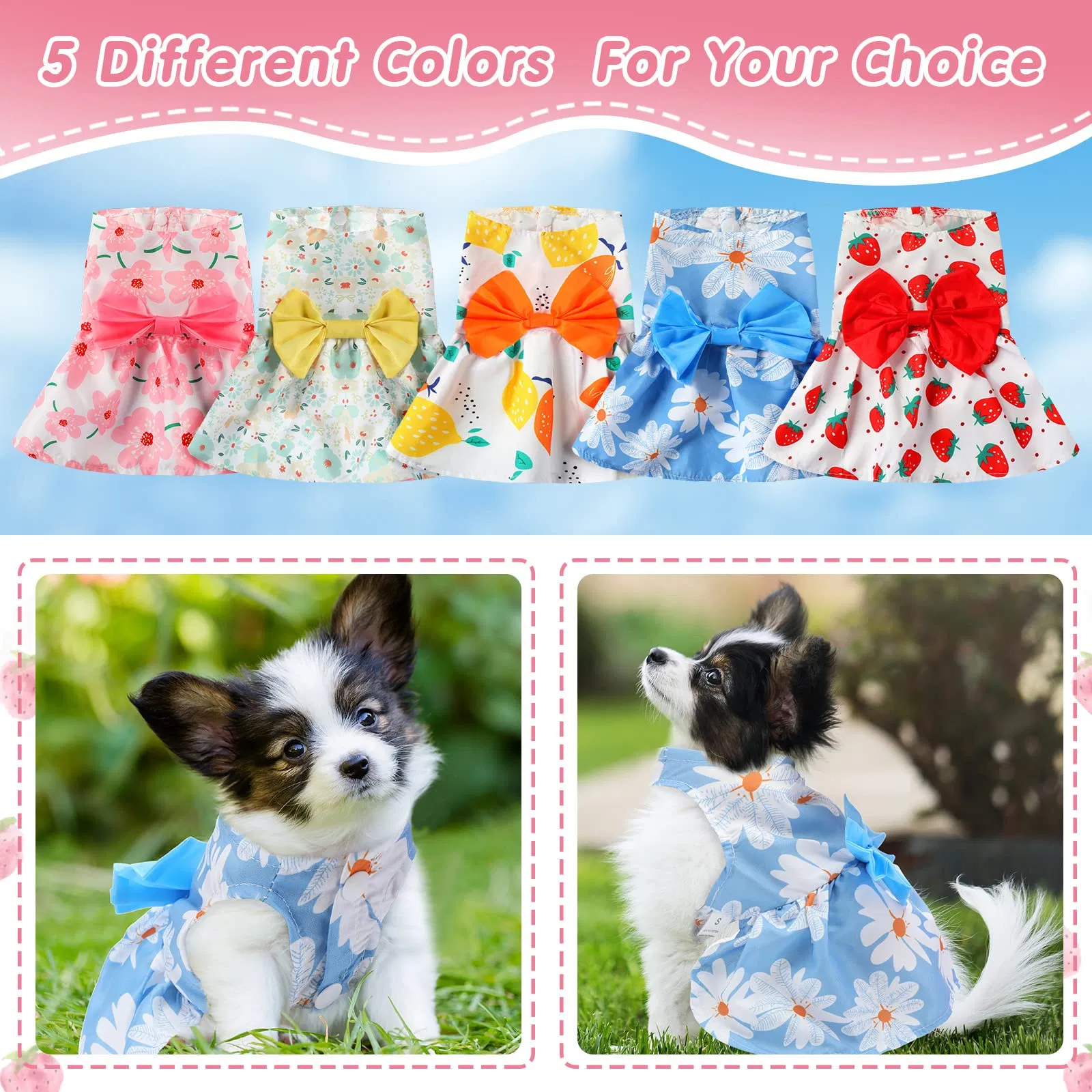 Cute Small Size Summer Clothing for Girl Dogs Pet Dog Cat Dress