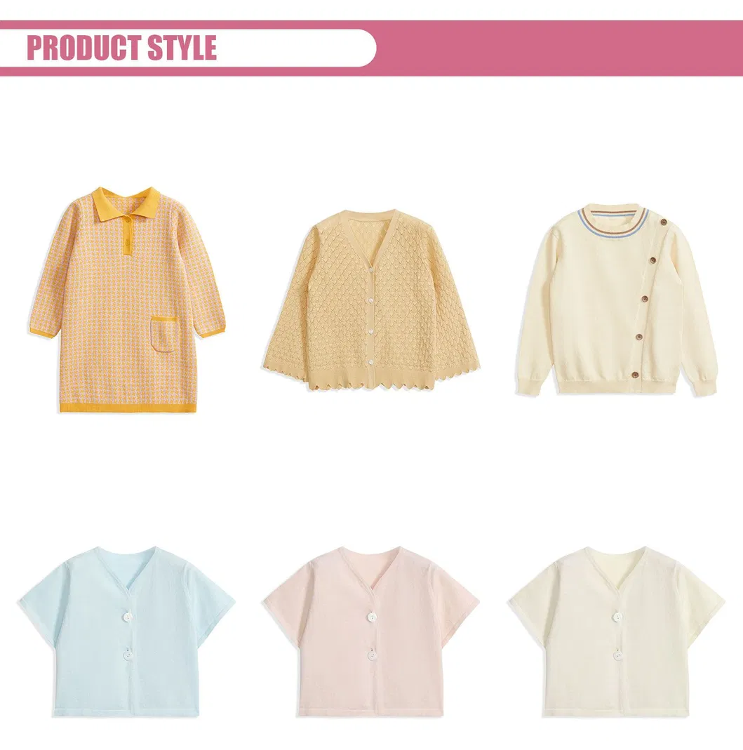 Kid Pure Cashmere Long Sleeve Sweater Children's Fashion Cute Knit Clothes Baby Girls Knitted Dresses in Stock