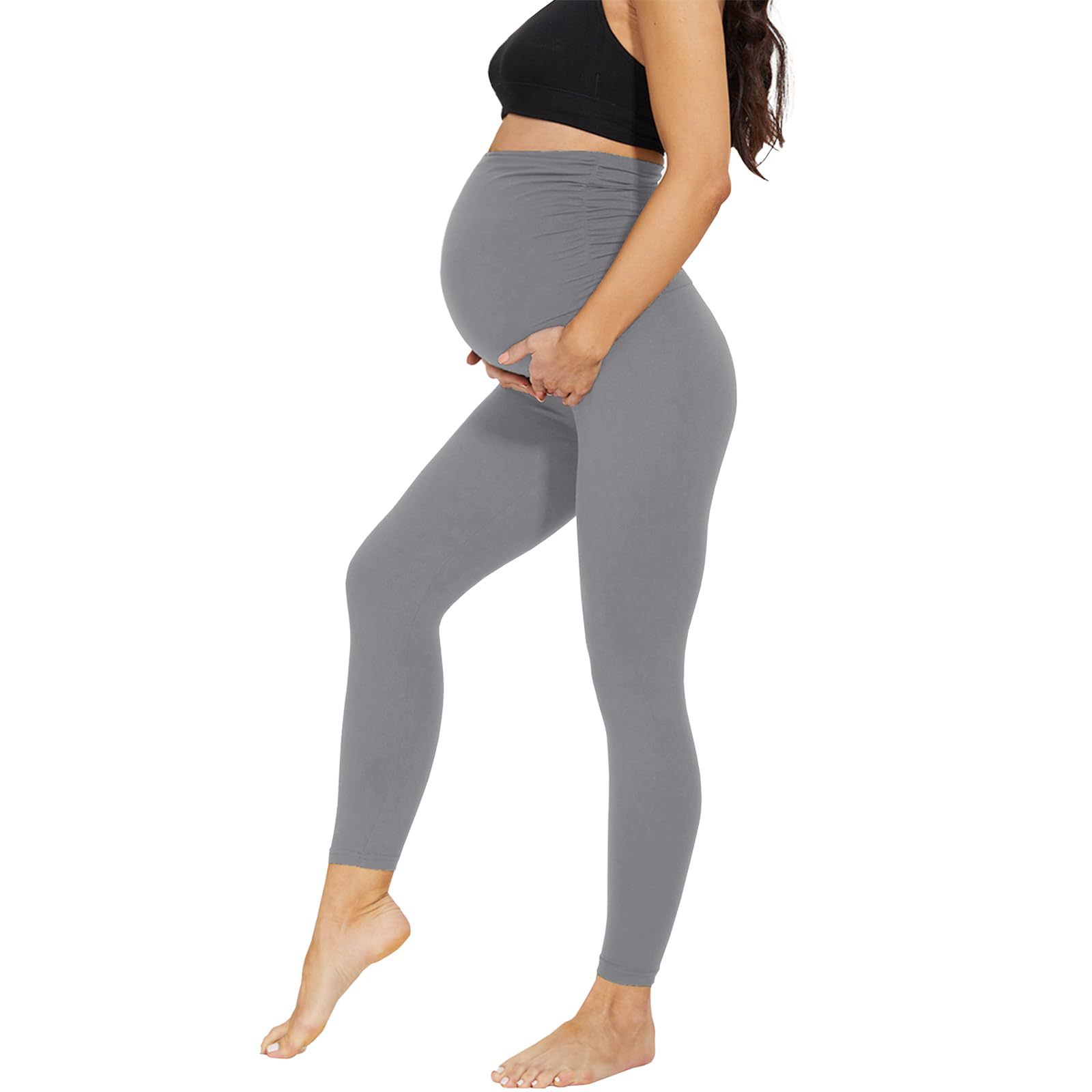 King Mcgreen Star Women's Maternity Leggings Over the Belly Pregnancy Yoga Pants Active Wear Workout Leggings