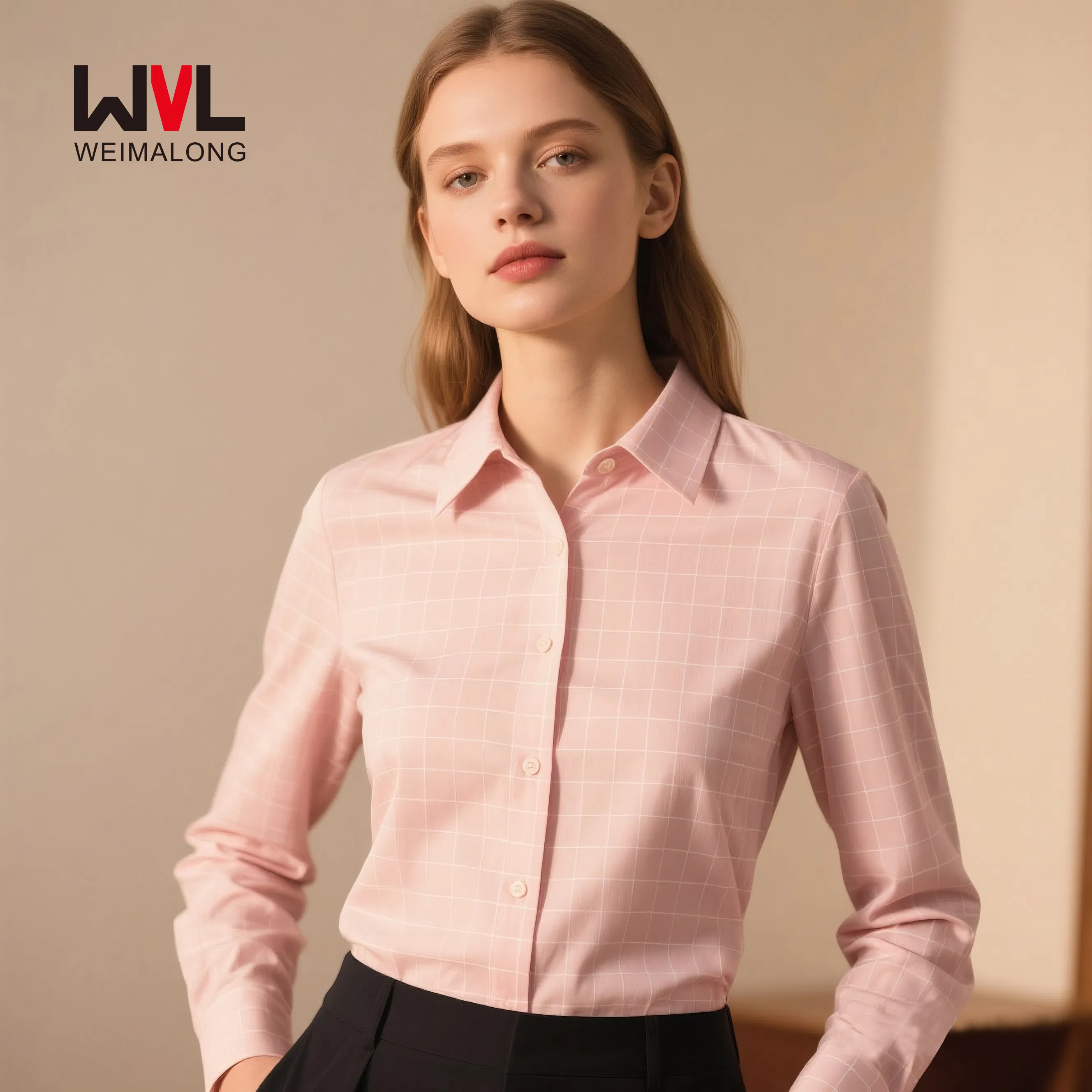 Trendy Women's Comfortable Dress Shirt - Weave Fabric for Business Attire