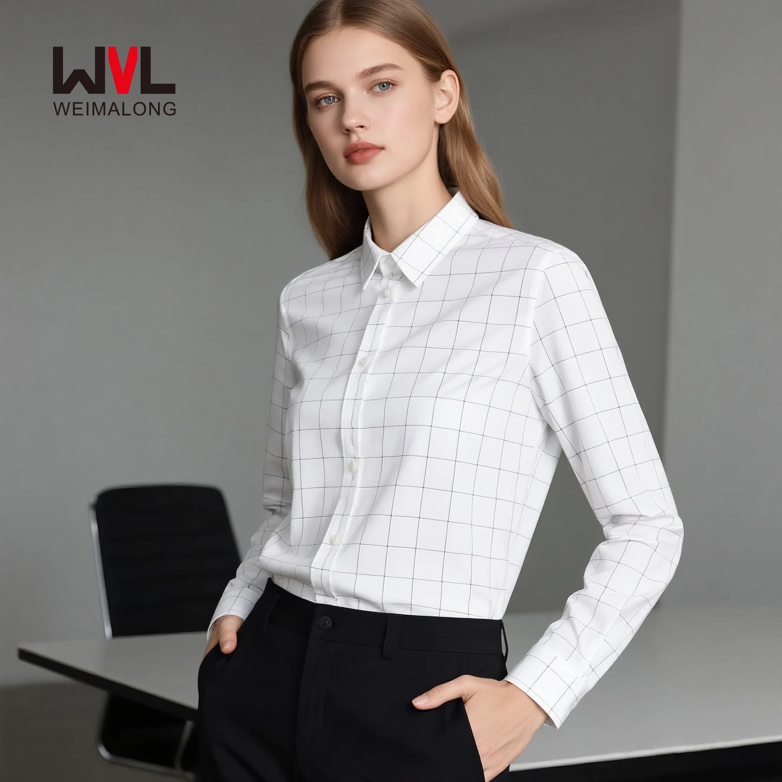 Trendy Women's Comfortable Dress Shirt - Weave Fabric for Business Attire