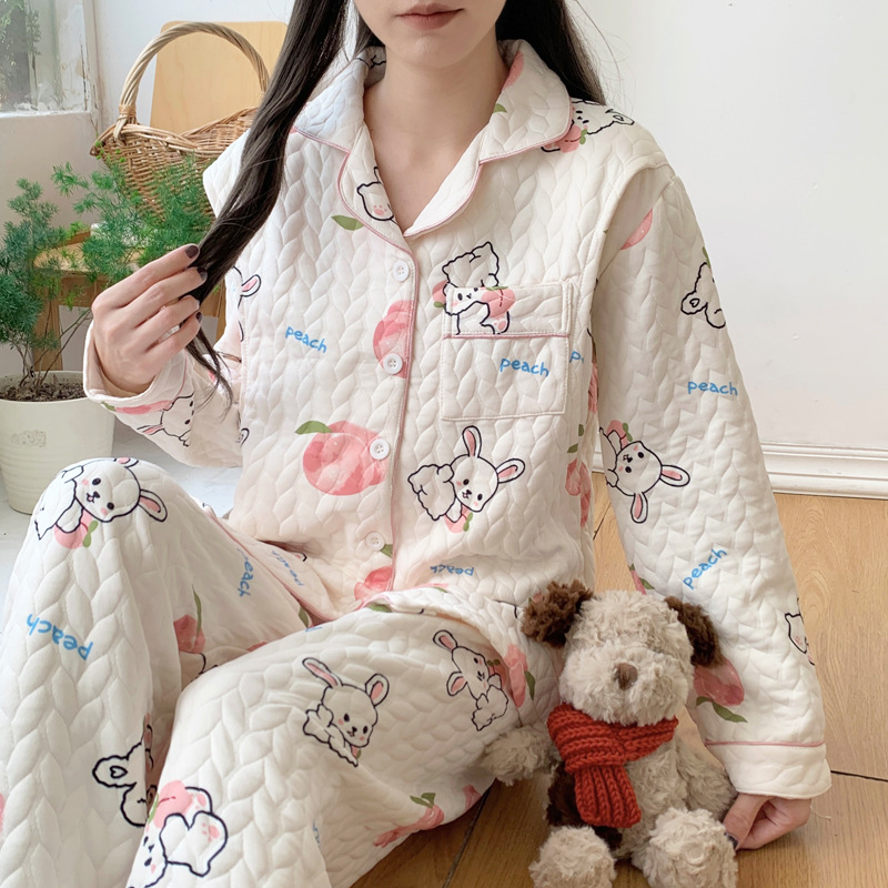 Wholesale High Quality Autumn Winter Air Cotton Postpartum Maternity Pajamas Comfortable Loose Thick Breastfeeding Home Wear