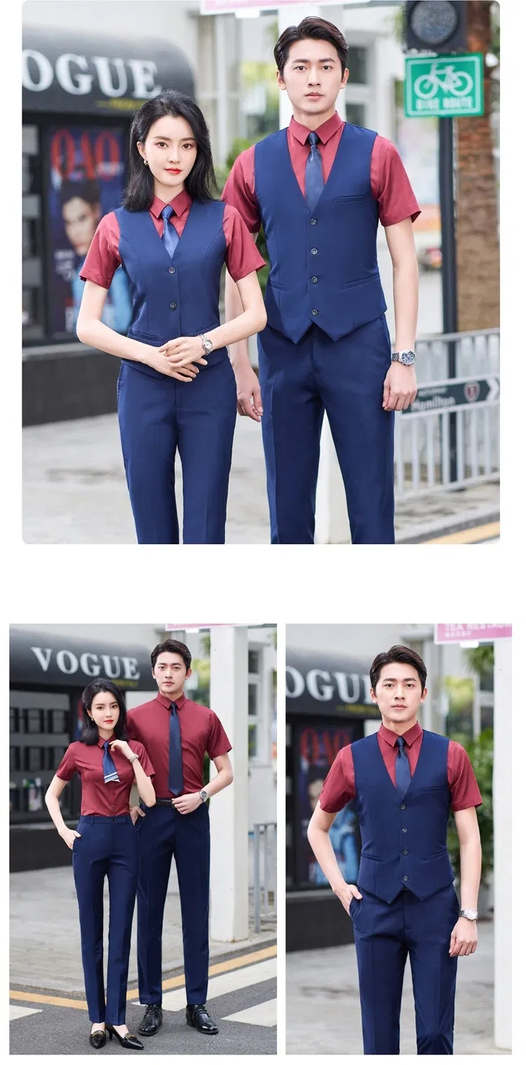 Waistcoat Formal Style Billiard Vest Hotel Staff Uniform Billiard Club Service Workwear