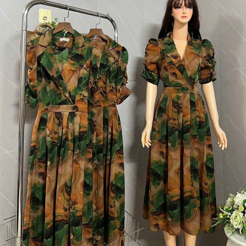 Muslim Fashion Women's Short-Sleeved Striped Loose and Breathable Women's African Plus-Size Dress