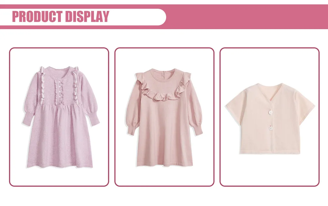 Kid Pure Cashmere Long Sleeve Sweater Children's Fashion Cute Knit Clothes Baby Girls Knitted Dresses in Stock