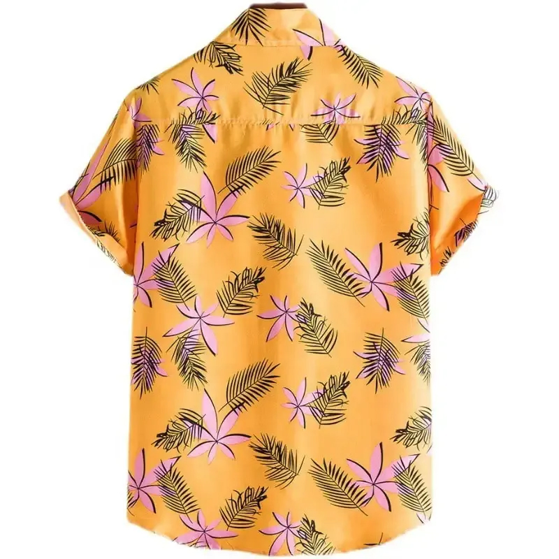 Wholesale Fashion Printed Shirt Mens Summer Aloha Beach Wear Resort Polyester Hawaiian Shirts for Men
