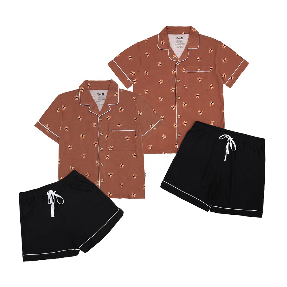 Direct Factory's Extra Soft Breathable Bamboo Pajama Set for Men Women Elastic Night Wear Home Use New Arrival Summer Collection