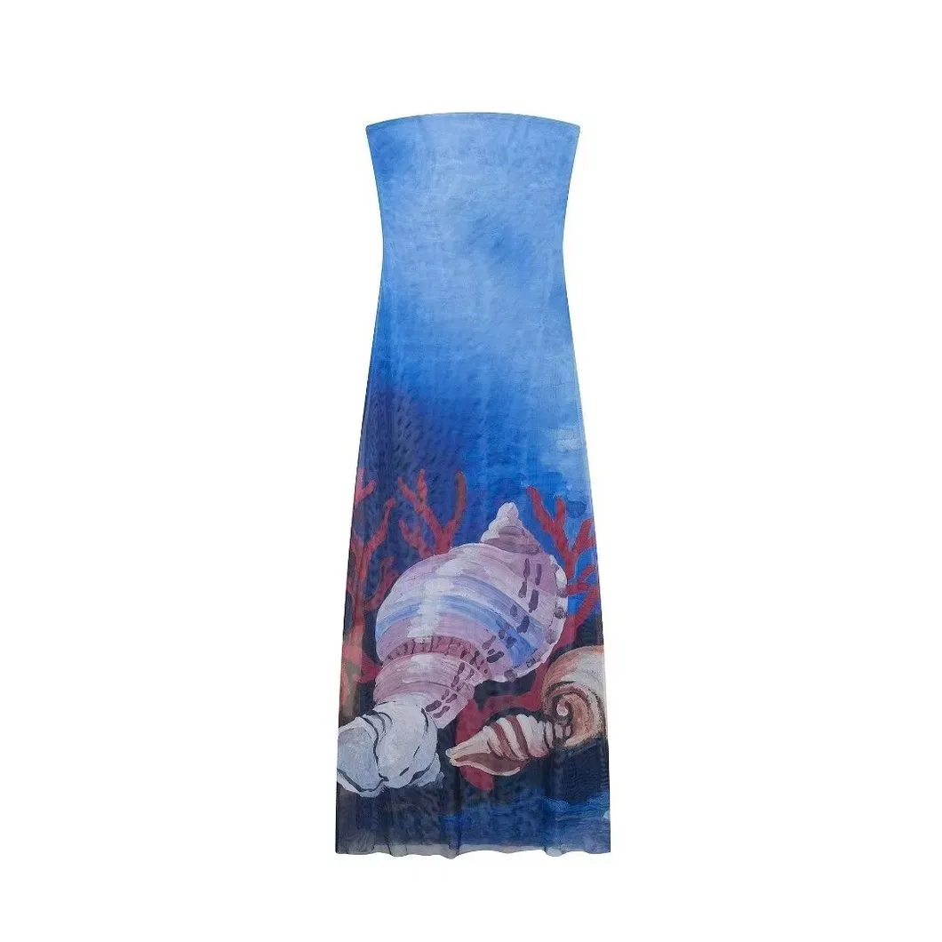 Mesh Printed Dress Detail