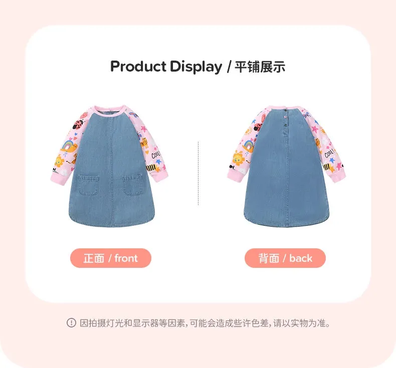 Customized Wholesale Kid Apparel Boutique Fashion Denim Cotton Baby Girl Dress
