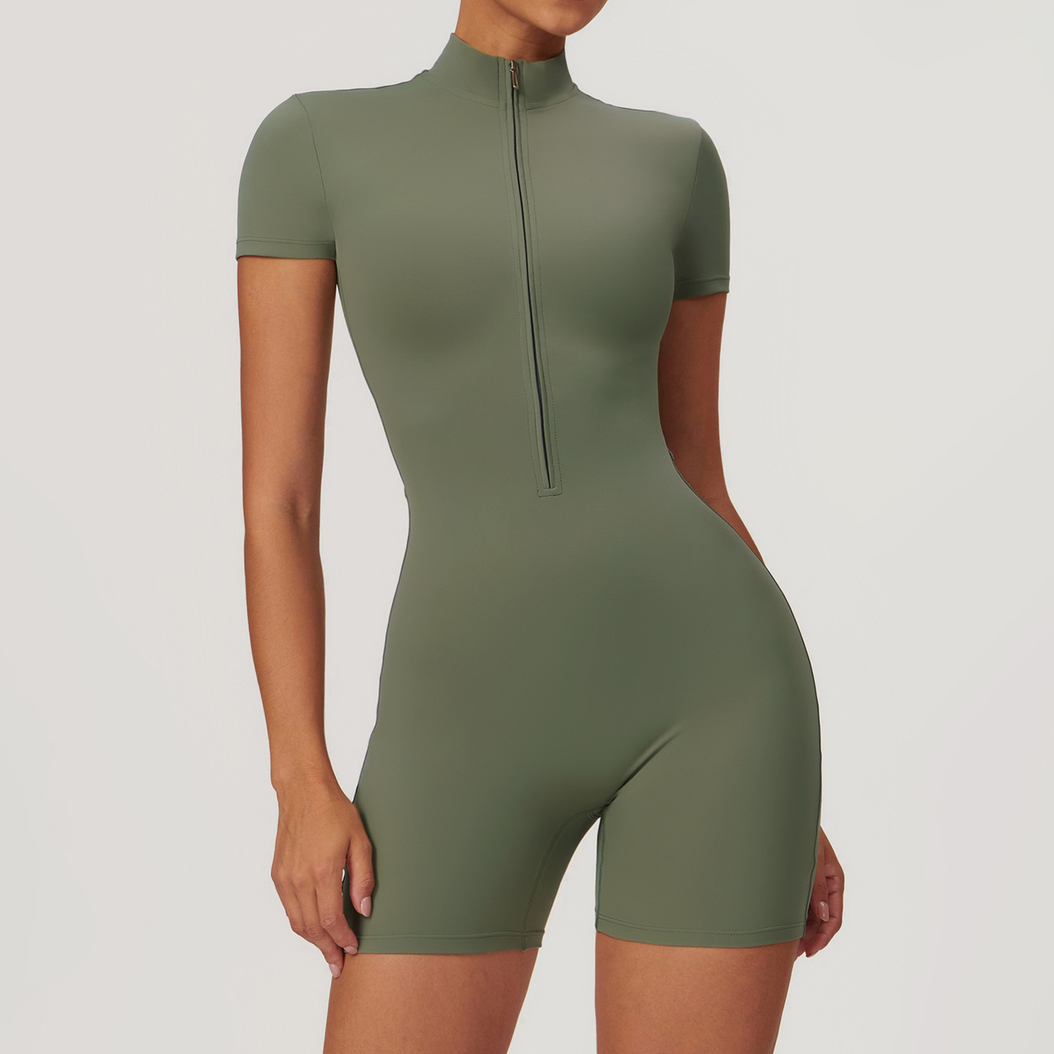Women's Summer Eco-Friendly Yoga Jumpsuit Above Knee Short Sleeve Fitness Clothing