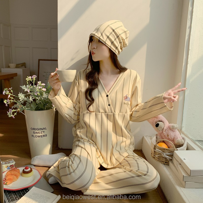 V-neck Breastfeeding Sleepwear
