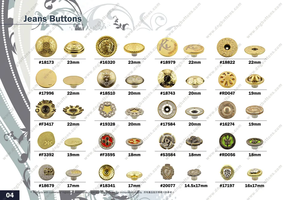 Vintage Red Copper Denim Fasteners for Fashion Apparel