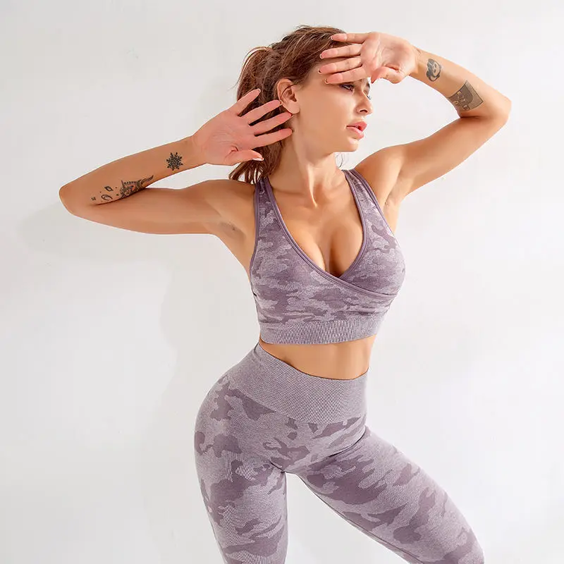 New Arrivals Breathable Lightweight Eco-Friendly Seamless Activewear Sport Wear Women Yoga Set 2-Piece Plus Size Gym Fitness