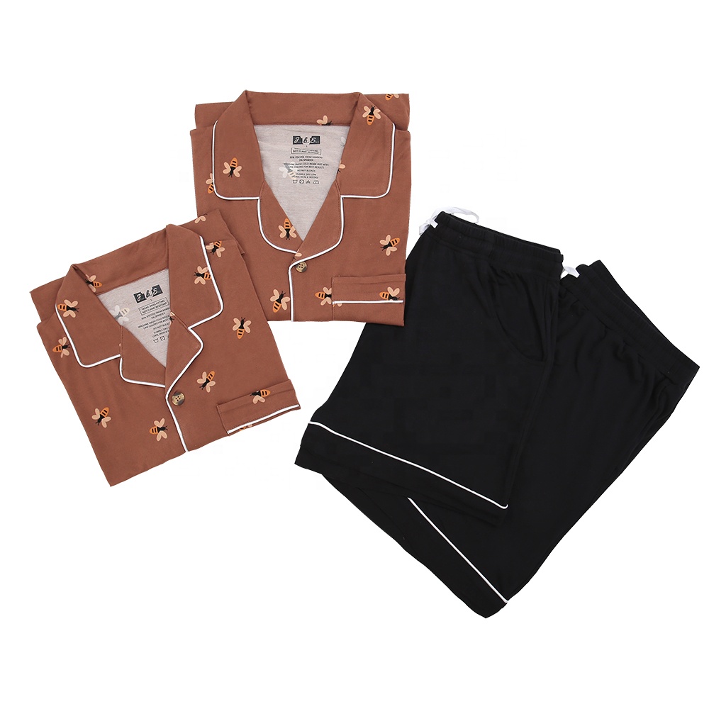 Direct Factory's Extra Soft Breathable Bamboo Pajama Set for Men Women Elastic Night Wear Home Use New Arrival Summer Collection