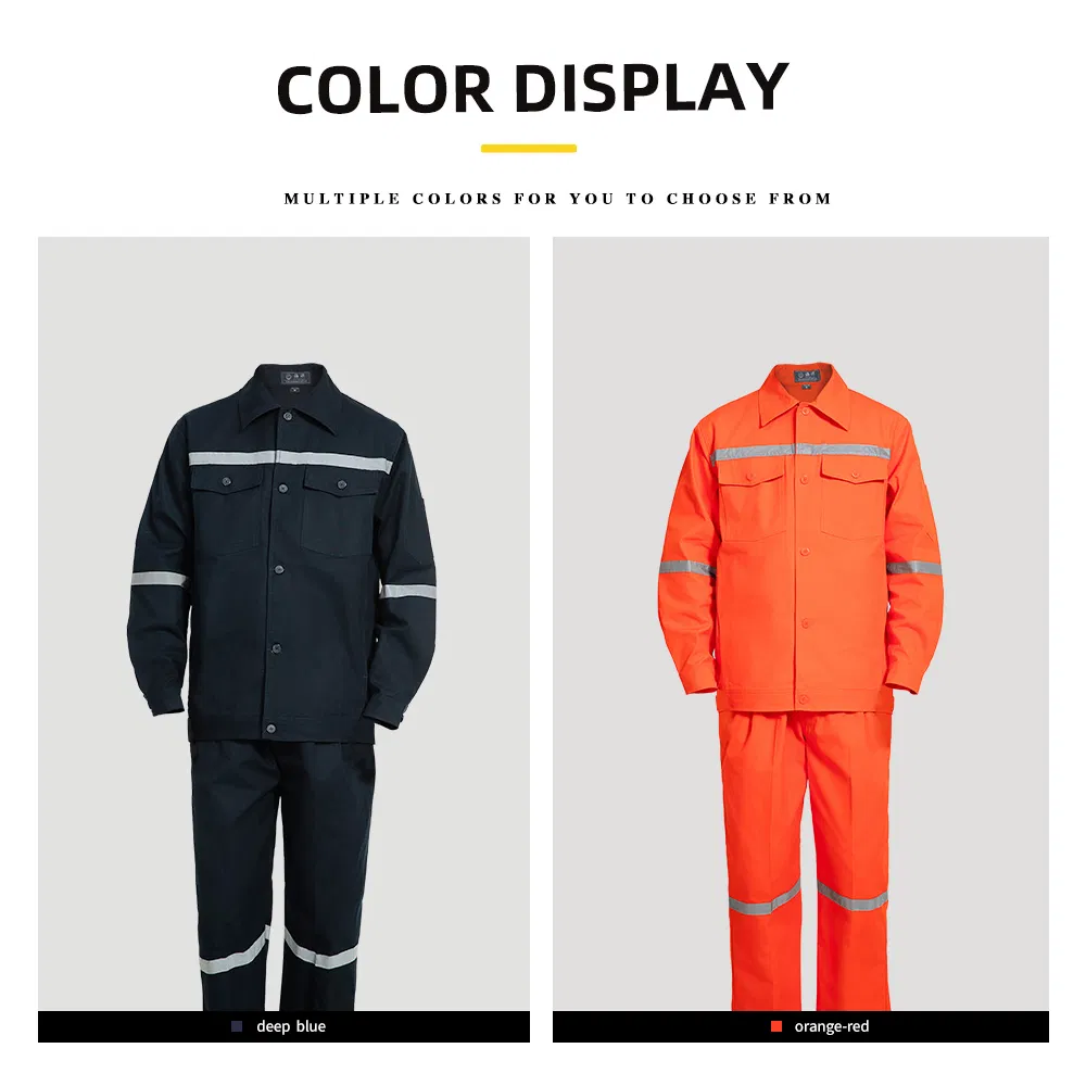 Custom Logo Size Work Uniforms with Reflective Safety Workwear Jackets and Trousers Pants Work Clothes Set