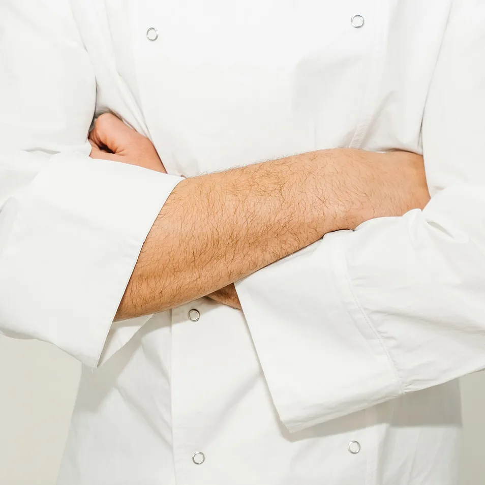 Export-Quality White Chef Coat Unisex Kitchen Workwear Bulk Supply Available
