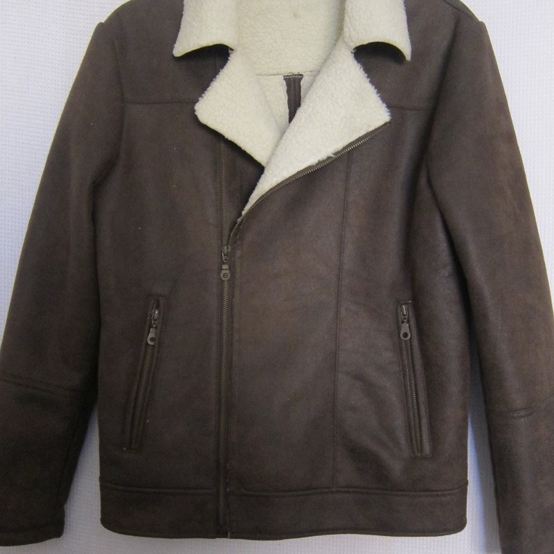 Winter Women Faux Suede Leather Jacket Wool Fur Outer Wear